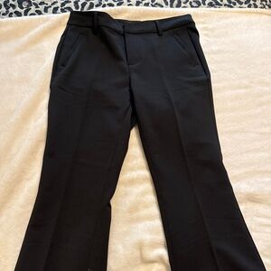 Black flare  cropped trousers.